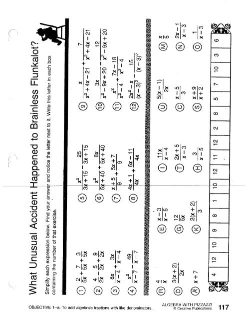 Algebra With Pizzazz Book C Worksheets Library