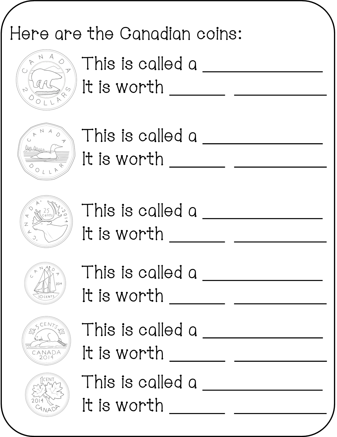 All About Canada Teaching Money All About Canada Money Math