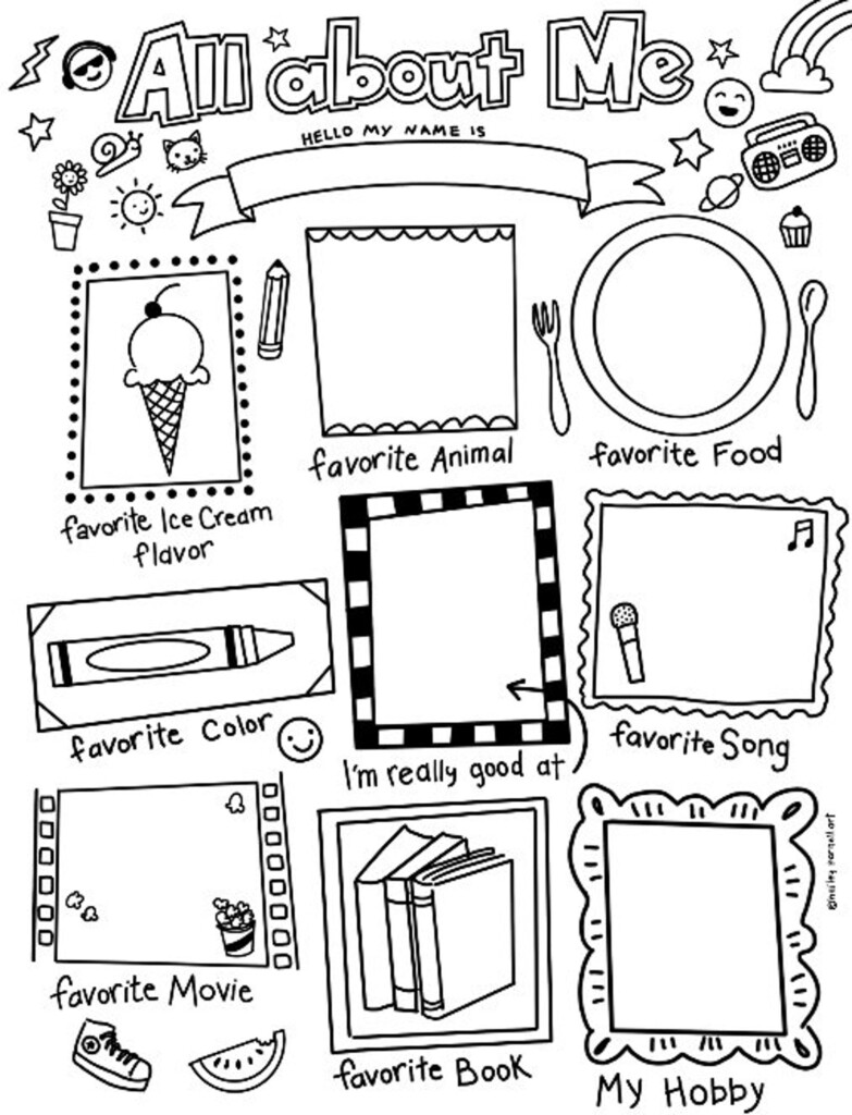 All About Me Coloring Page Get To Know You Page First Day Of School 