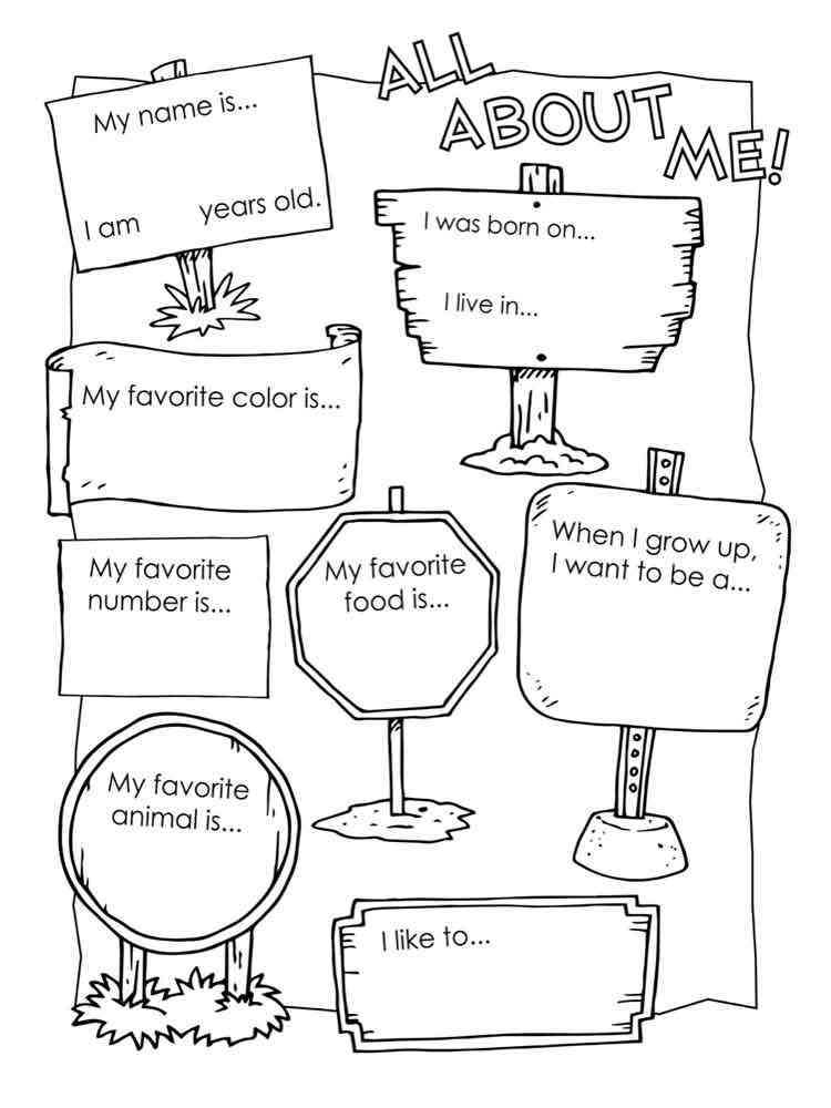 All About Me Coloring Pages