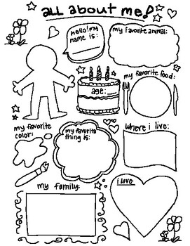 All About Me Coloring Sheet By Abby Reed TPT