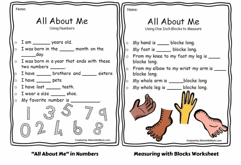  All About Me Math Activity Ideas Worksheets Games And Challenges 