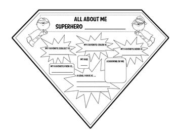 All About Me Superhero Pennant Back To School Activity TpT