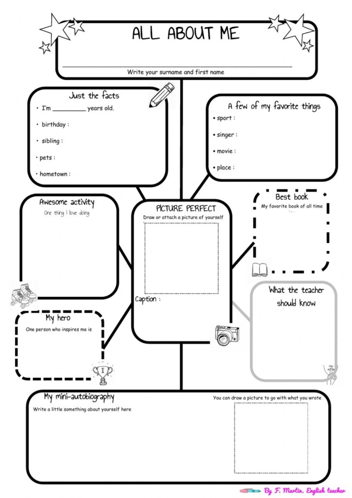 All About Me Worksheets For Teens First Day Of School Activities All 
