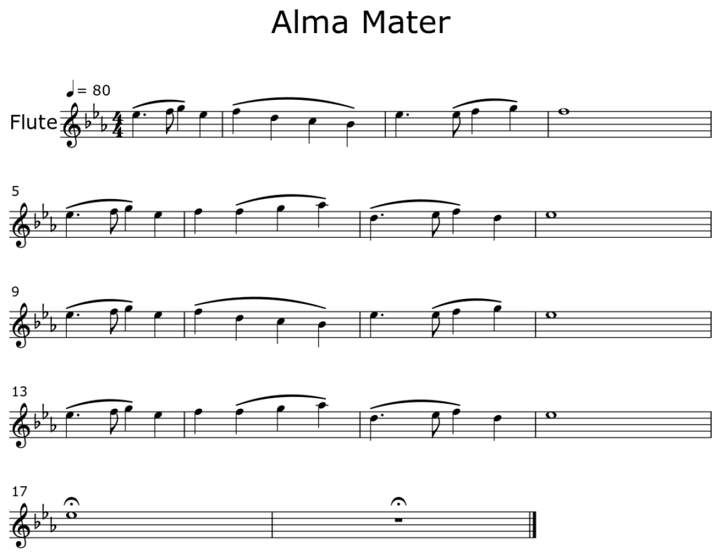 Alma Mater Sheet Music For Flute