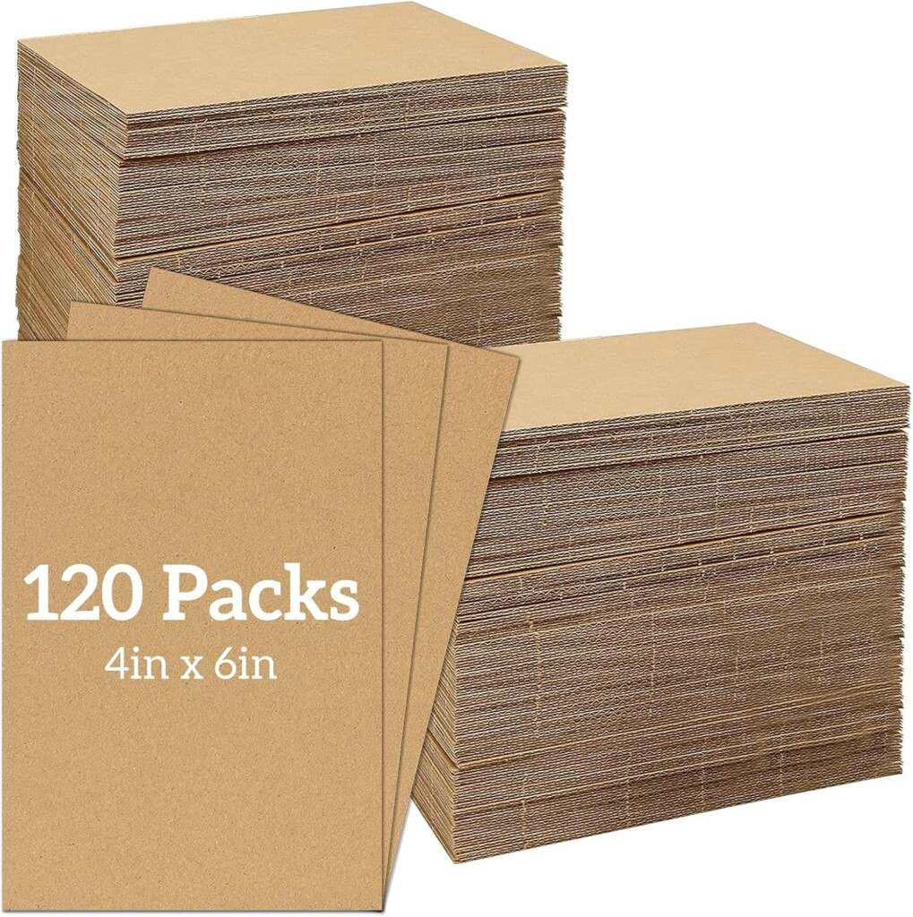 Amazon AOBOPLE 120 Pack 4x6 Corrugated Cardboard Sheets Brown Flat 