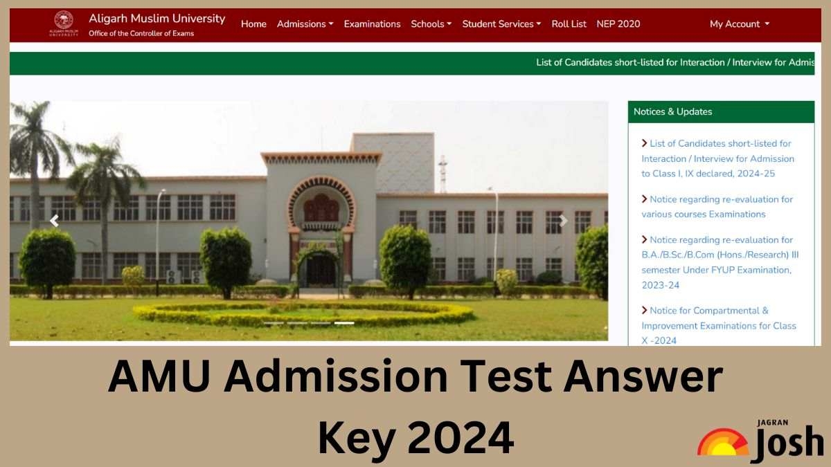AMU Admission Test 2024 Answer Key Out Download Official Entrance Test