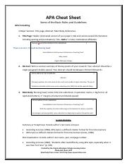 APA Cheat Sheet 1 pdf APA Cheat Sheet Some Of The Basic Rules And 