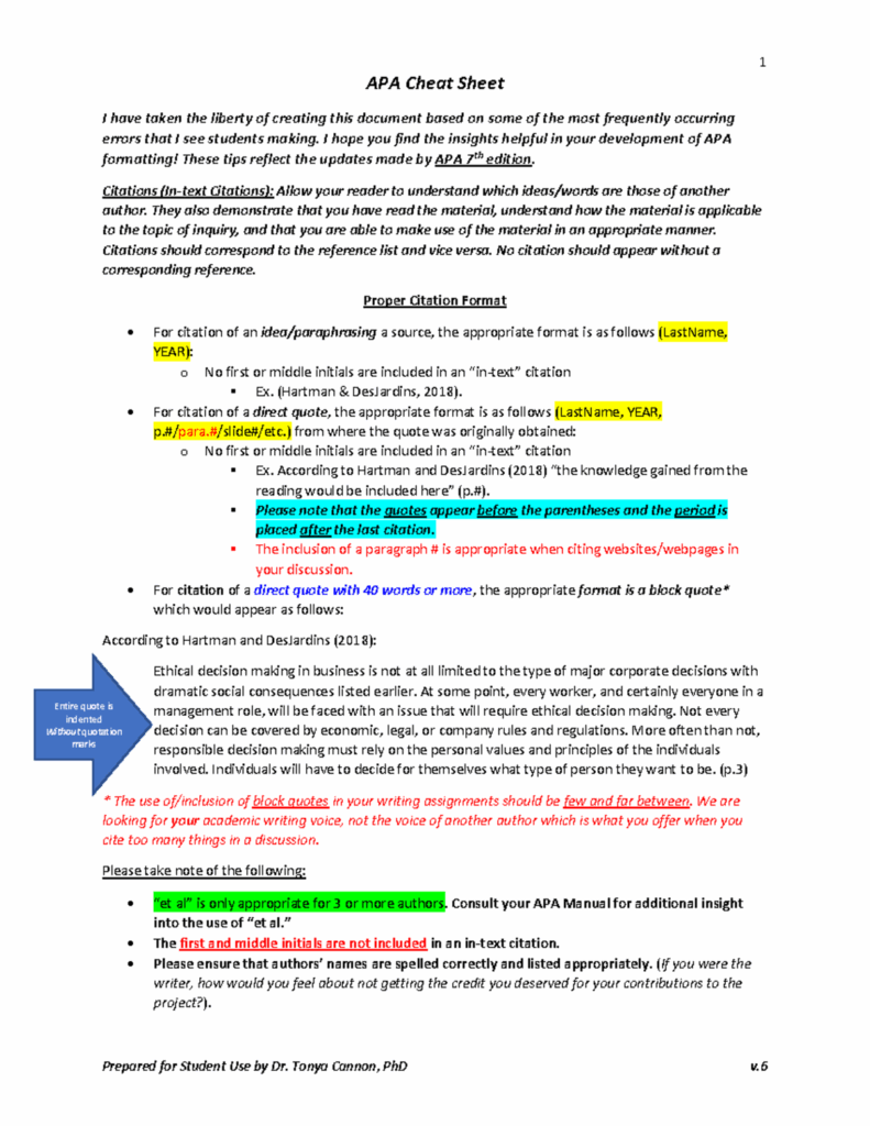 APA Cheat Sheet Lecture Notes 3 Warning TT Undefined Function 32 