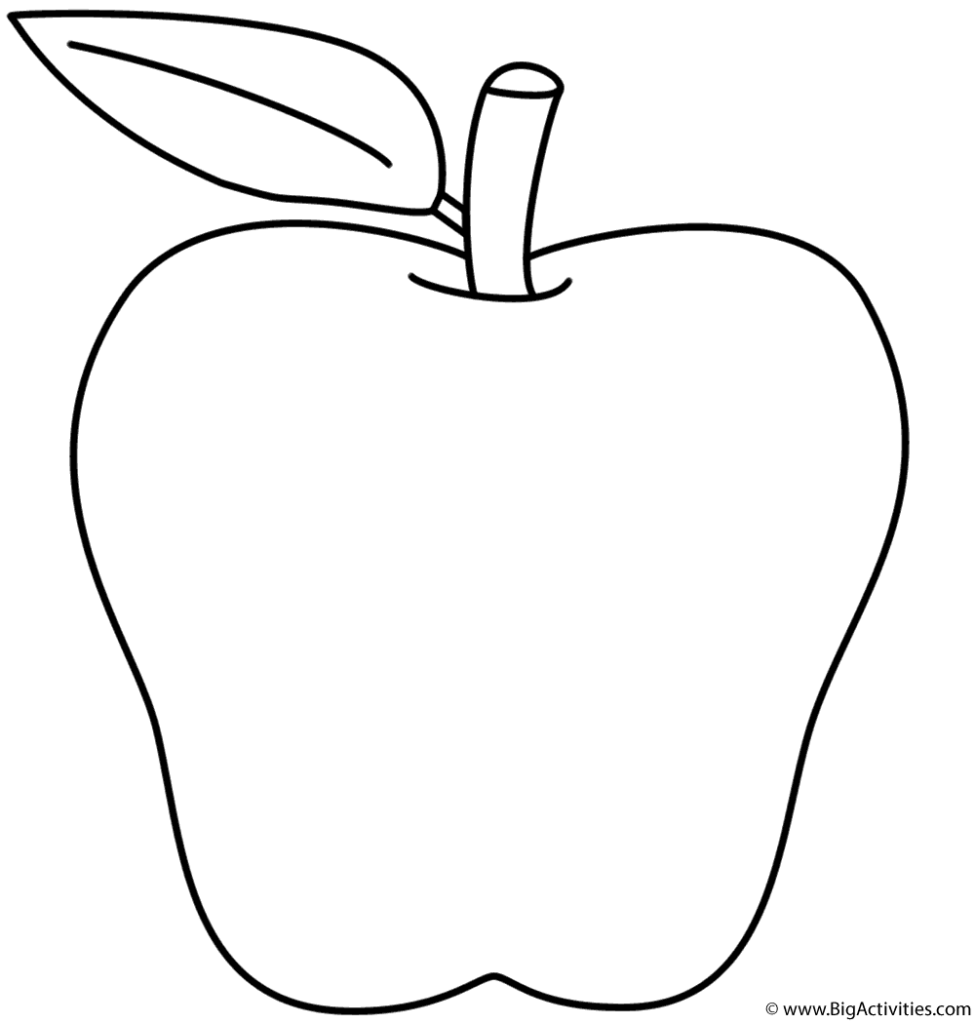 Apple Coloring Page Back To School 