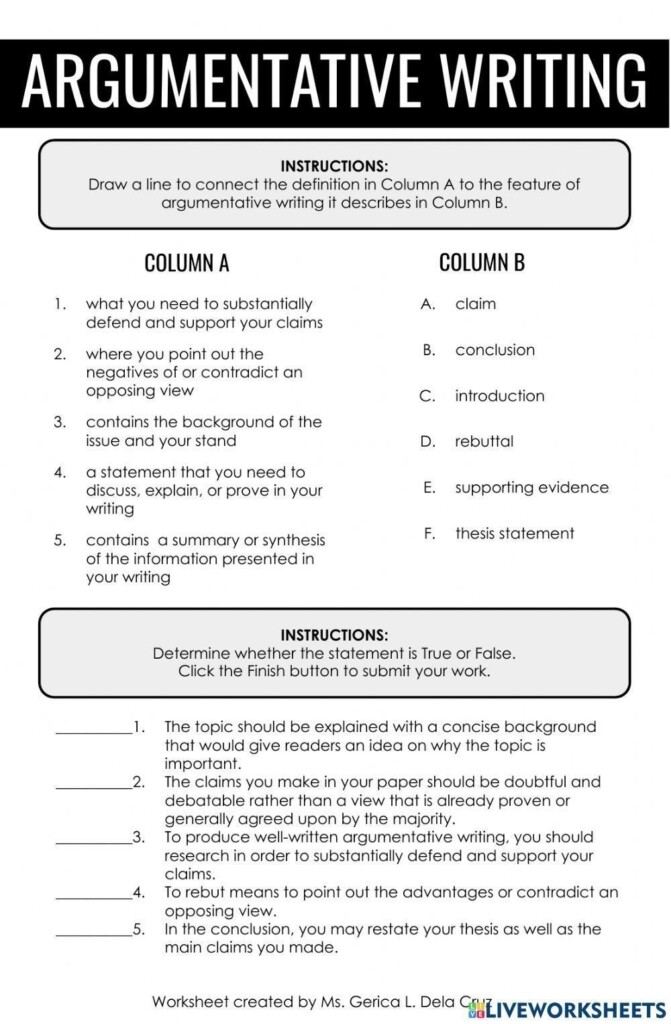 Argumentative Research Worksheets Worksheets Worksheet Hero