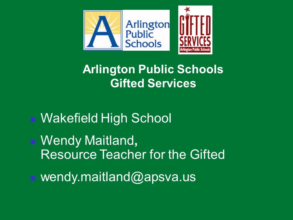 Arlington Public Schools Gifted Services Ppt Download