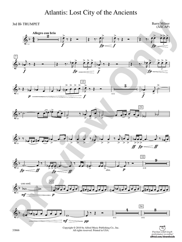 Atlantis Lost City Of The Ancients 3rd B flat Trumpet 3rd B flat