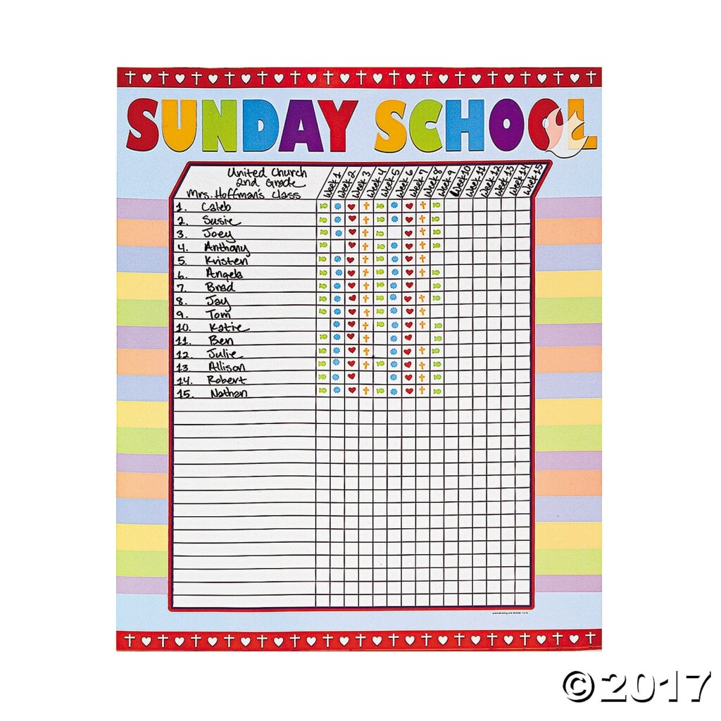 Attendance Chart Children 39 s Church Attendance Chart Sunday Free 