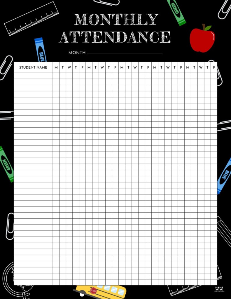 Attendance Sheets 52 FREE Printables PrintaBulk