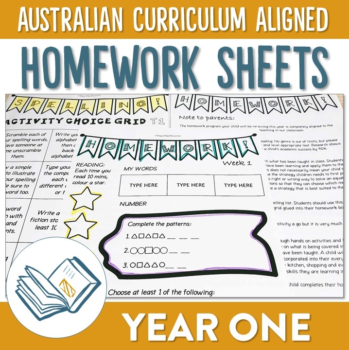 Australian Curriculum 8 4 Aligned Year 1 Homework Sheets Ridgy Didge