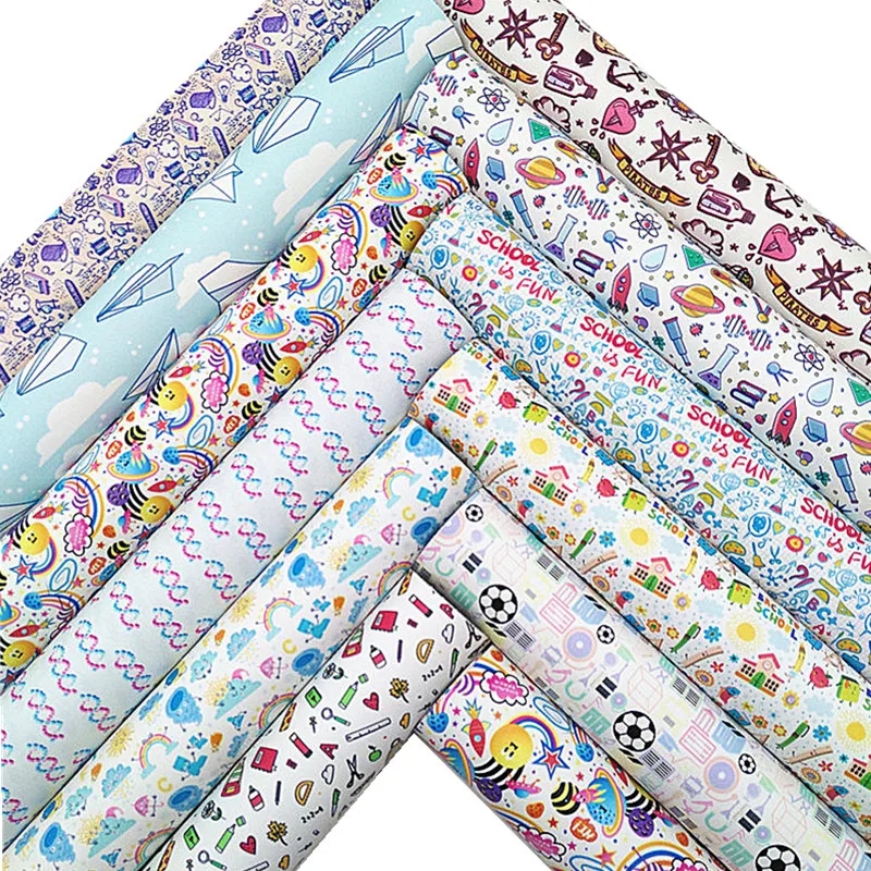 Back School Synthetic Leather Faux Leather Sheets Crafts Faux 