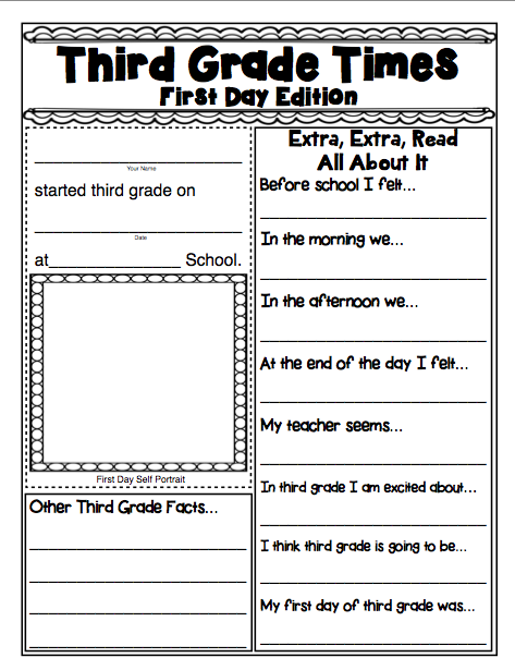 Back To School 3rd Grade Back To School Worksheets School 