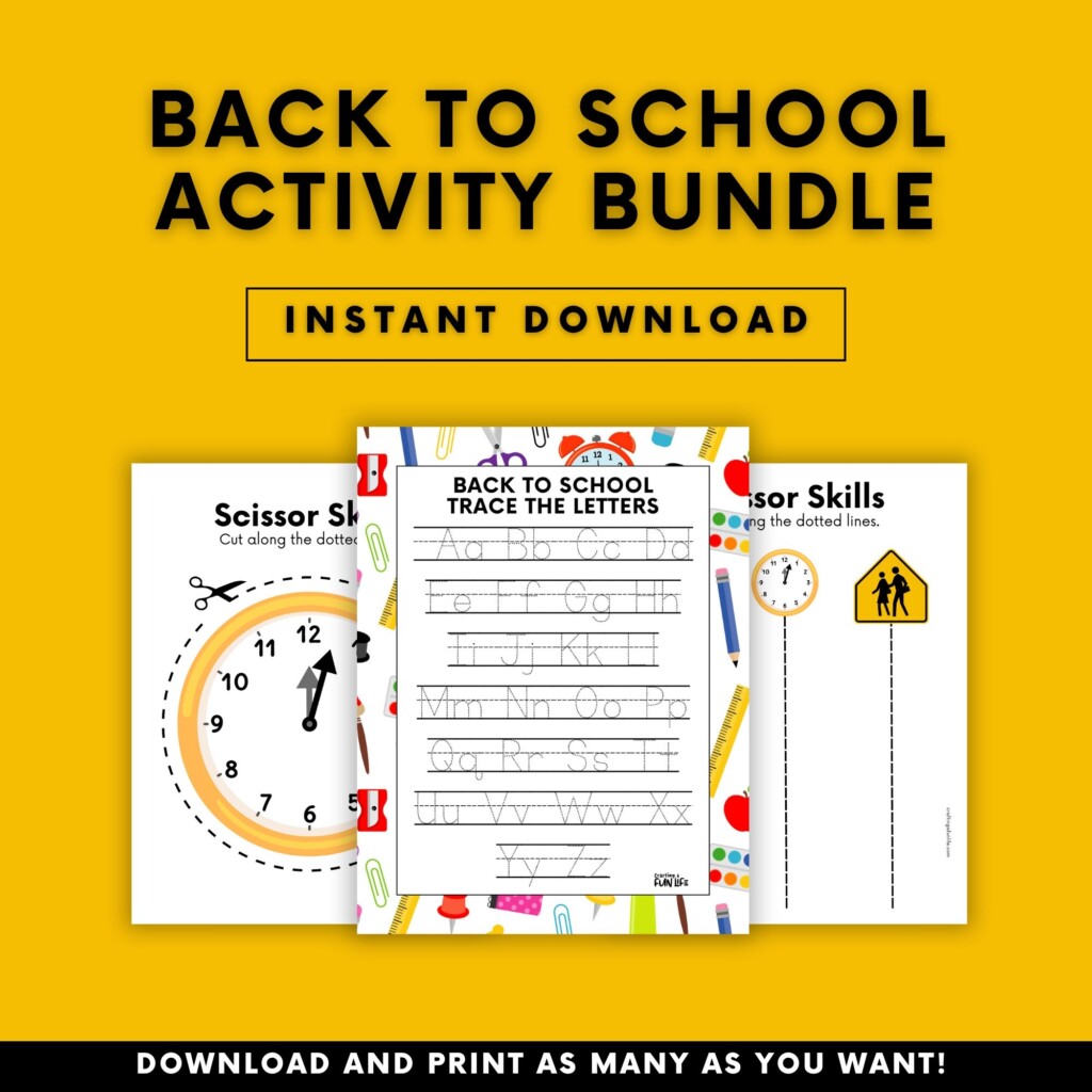 Back To School Activity Bundle For Kids Back To School Activities 