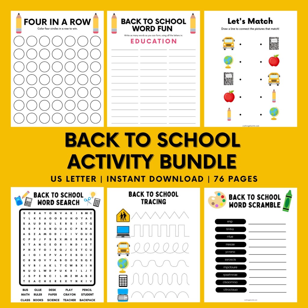 Back To School Activity Bundle For Kids Back To School Activities 