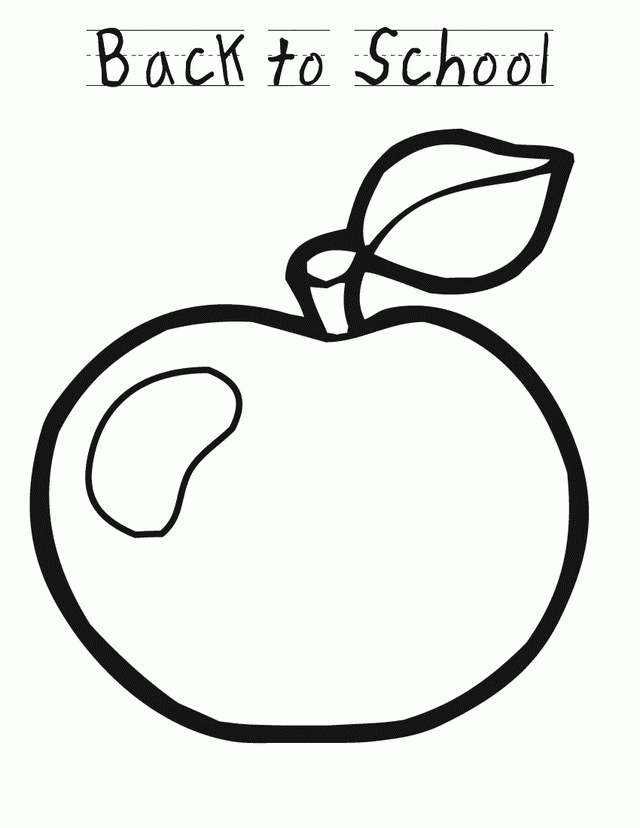 Back To School Apple Free Printable Coloring Pages