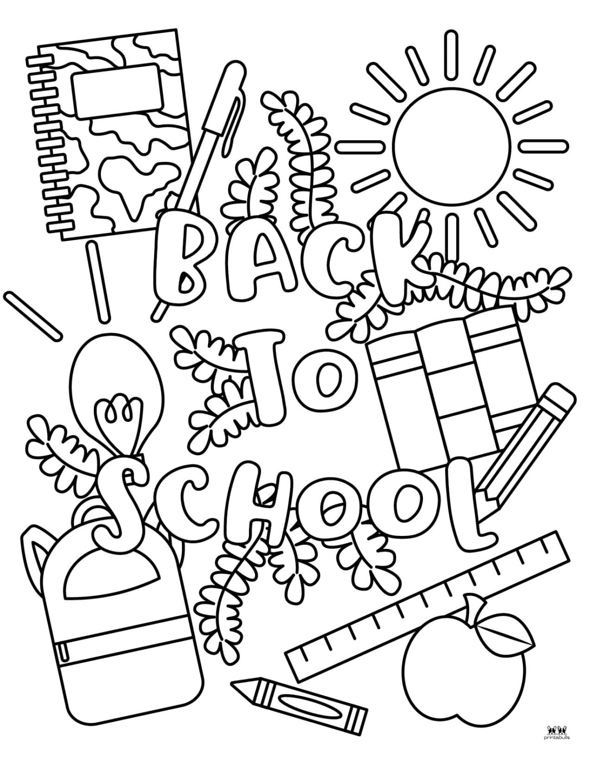 Back To School Coloring Sheet Schoolprintablesheets