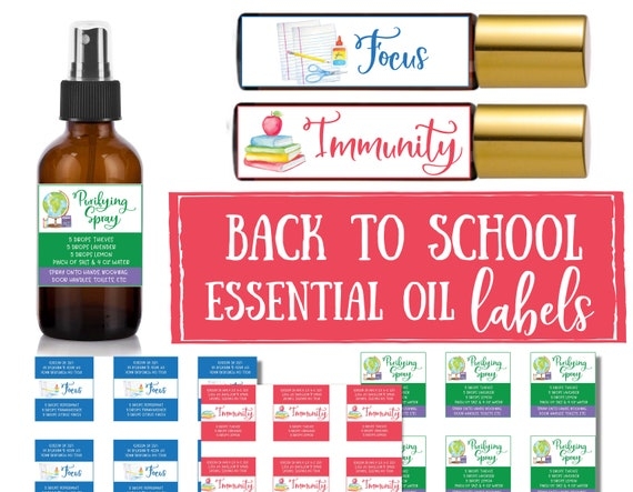 Back To School Essential Oil Printable Labels Essential Oil Etsy Canada