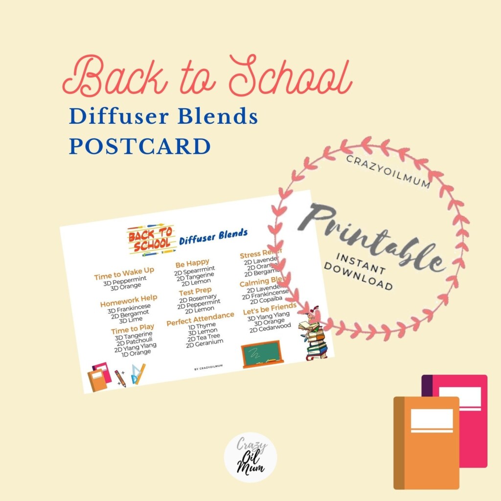 Back To School Essential Oils Diffuser Blends Printables Digital 