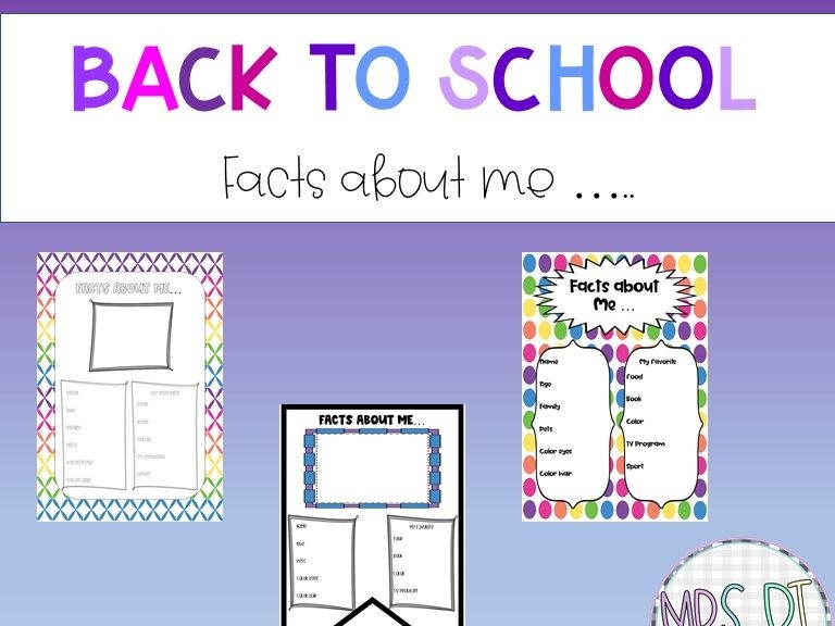 Back To School Facts About Me Teaching Resources
