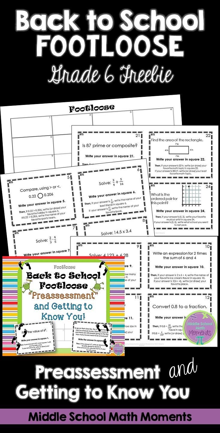 Back To School Footloose Task Cards Getting To Know You Middle School