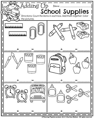 Back To School Kindergarten Worksheets Planning Playtime