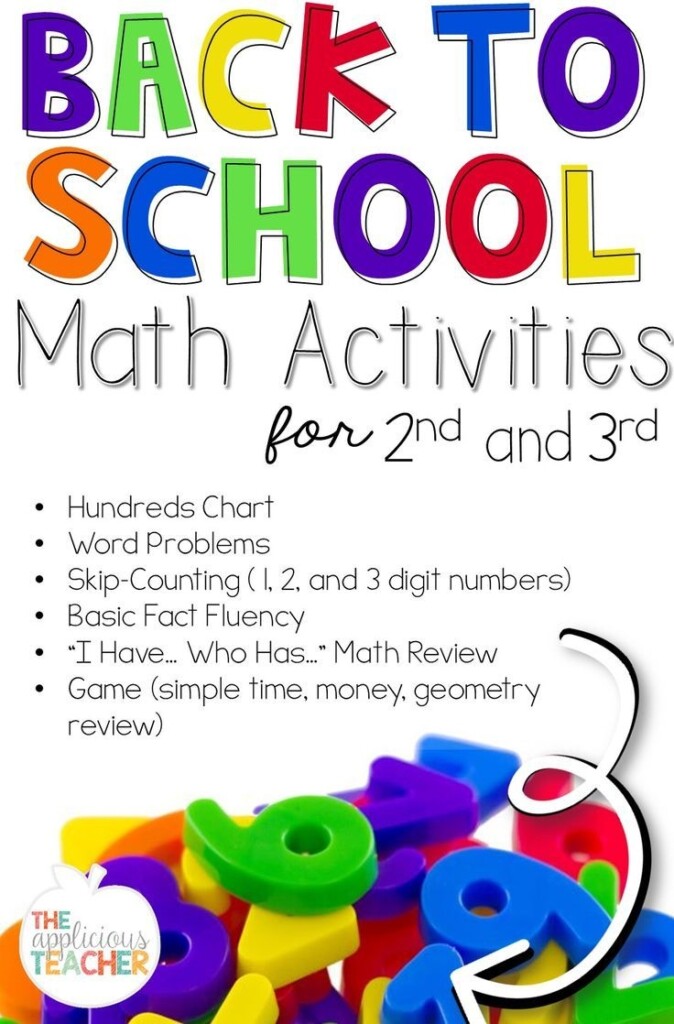 Back To School Math Activities For 2nd And 3rd Grade Math Activities 