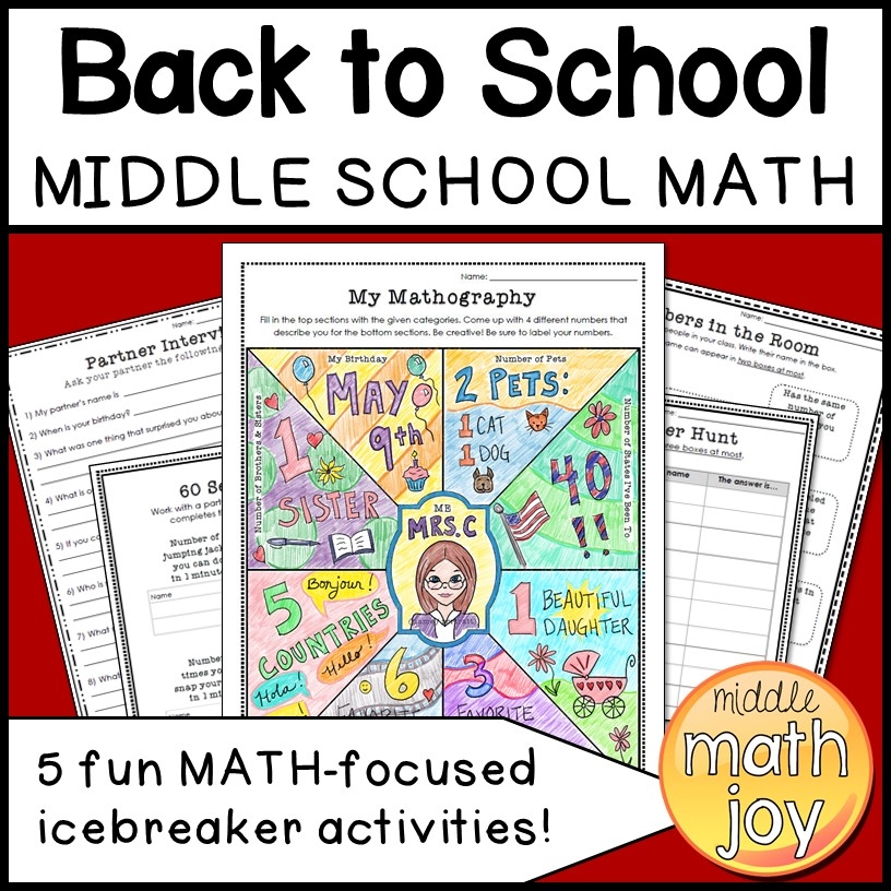 Back To School Math Activities Teaching Resources