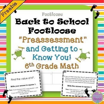 Back To School Math Footloose Task Cards Getting To Know You Activity 
