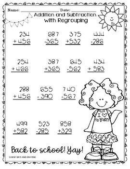 BACK TO SCHOOL MATH WORKSHEETS By Sunny Days And Crayons TpT