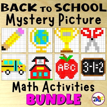 Back To School Mystery Picture Math Activities BUNDLE TPT
