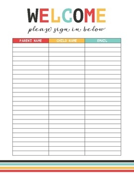Back To School Night Invite Volunteer Sign Up Sheet Welcome