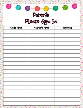 Back To School Sign In Sheet Llama By The Llama Teacher TPT