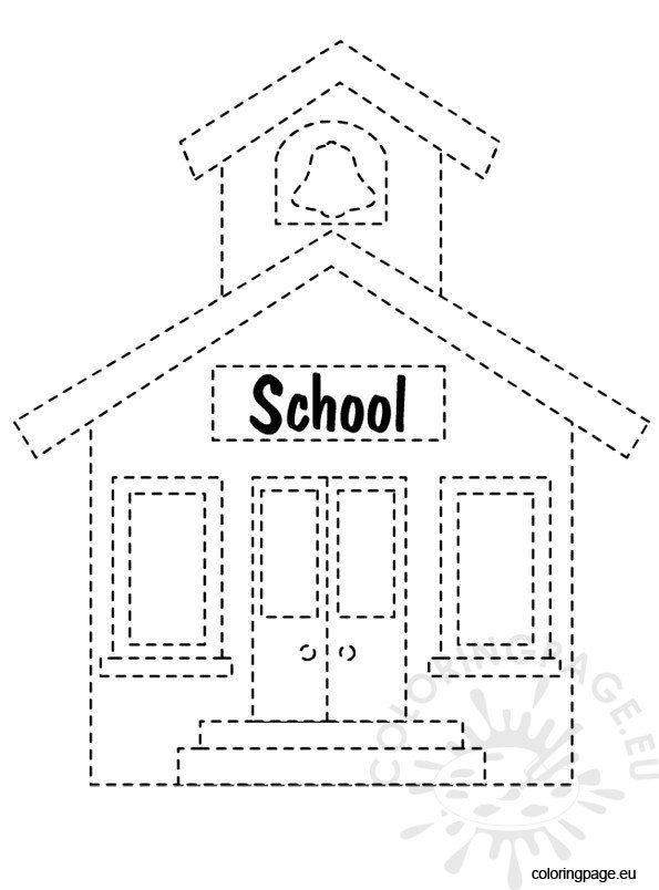 Back To School Tracing Coloring Page