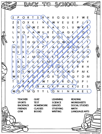 Back To School Word Search Tim 39 s Printables