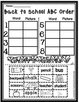 Back To School Worksheets 2nd Grade Teaching Second Grade