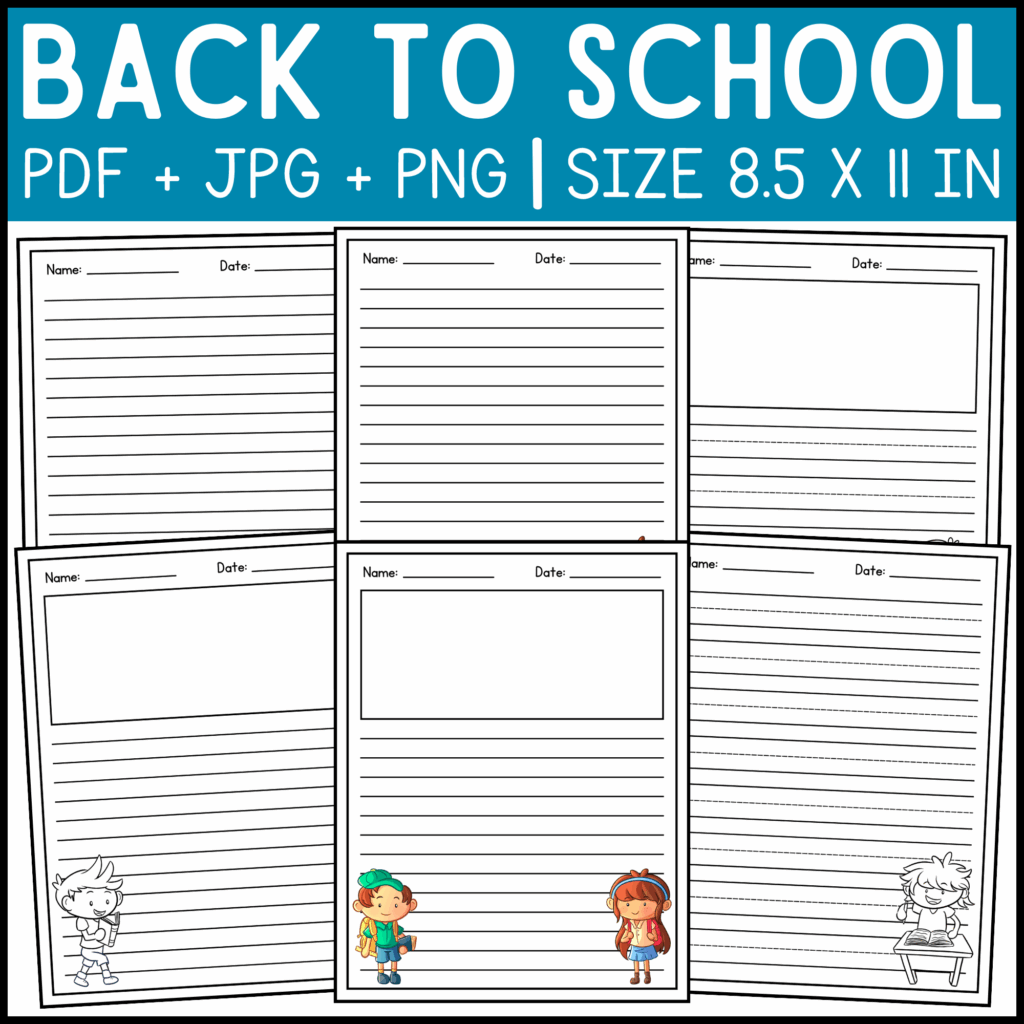 Back To School Writing Paper With Lines For Primary And Elementary 