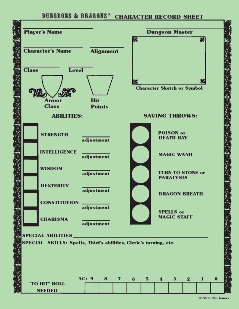 Basic D D Style 5e Character Sheet R DnD