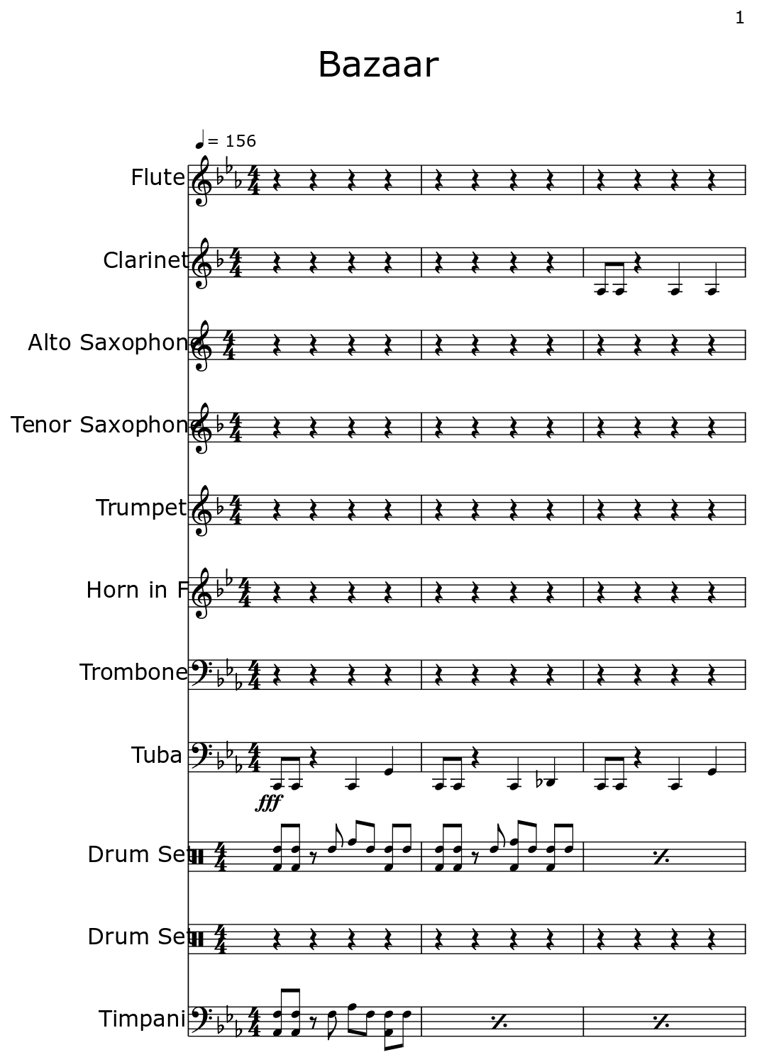 Bazaar Sheet Music For Flute Clarinet Alto Saxophone Tenor