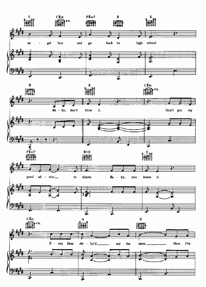 BEAUTY SCHOOL DROPOUT Piano Sheet Music Easy Sheet Music