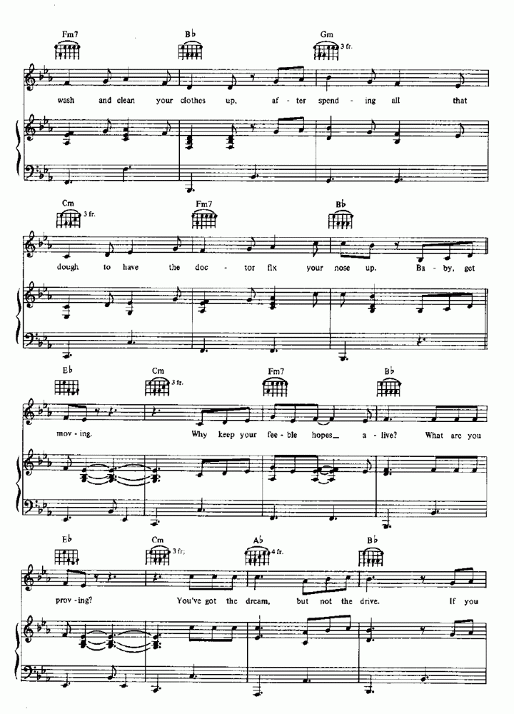 BEAUTY SCHOOL DROPOUT Piano Sheet Music Easy Sheet Music