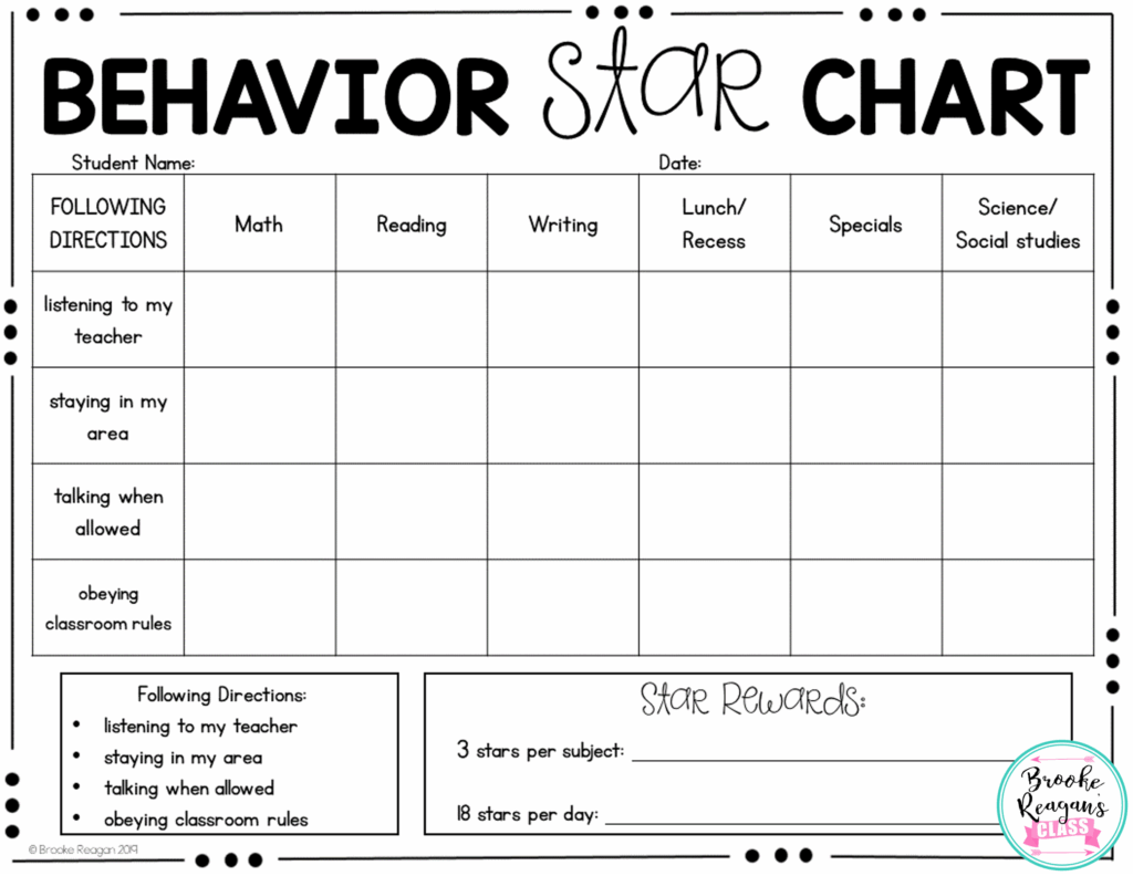 Behavior Chart Printable For Students