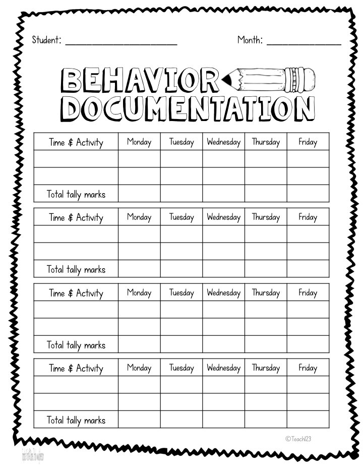 Behavior Management Documenting Tips Teach123