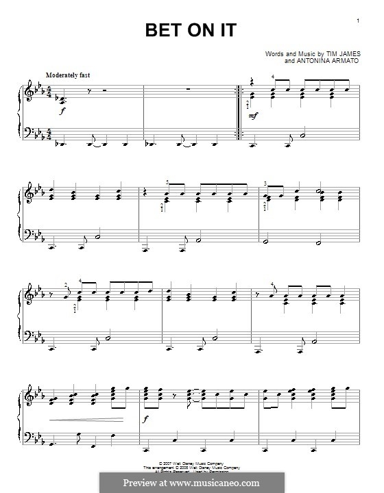 Bet On It High School Musical 2 By A Armato T James On MusicaNeo