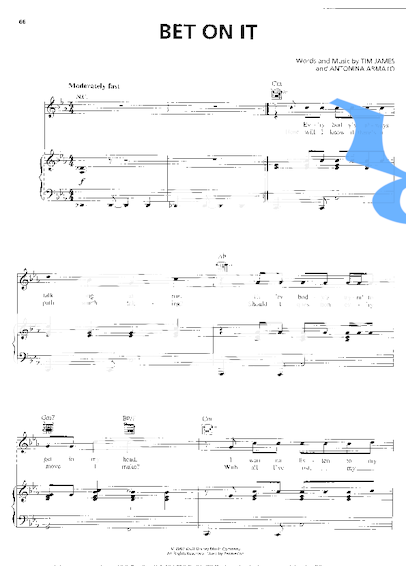 Bet On It High School Musical Partitura Para Piano
